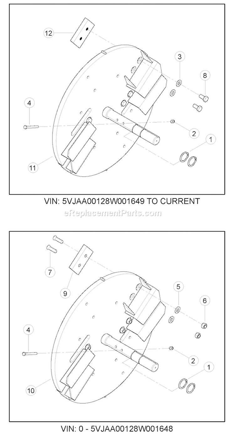DiskáAssembly Diagram and Parts List for CH6670H 76624 Bear Cat Chipper Shredder